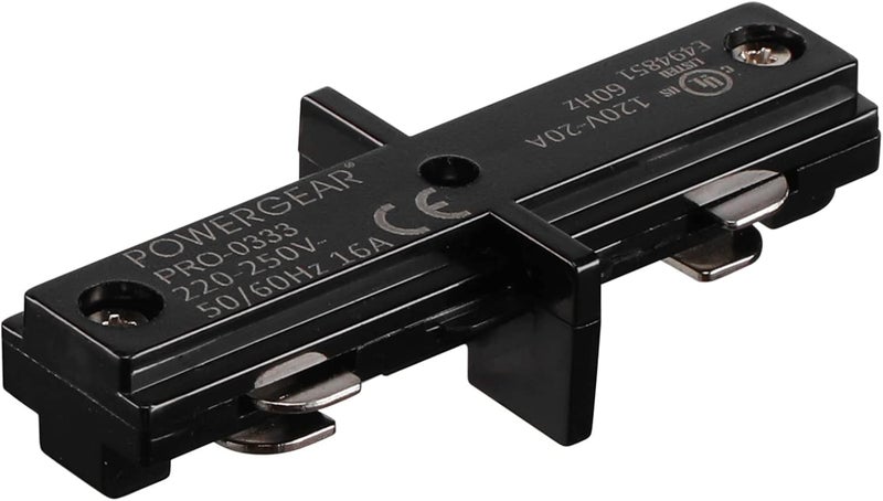 LEONLITE H Track Dead End I Connector, Single Circuit 3-Wire-1 Track Lighting Kit, UL Listed, Flame Retardant Material, Black - Image 1